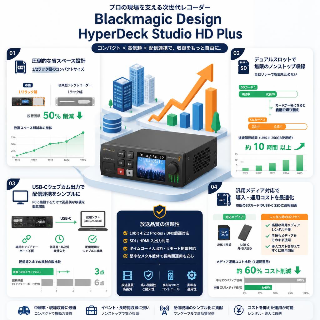 Blackmagic Design HyperDeck Studio HD Plus セールスポイント
