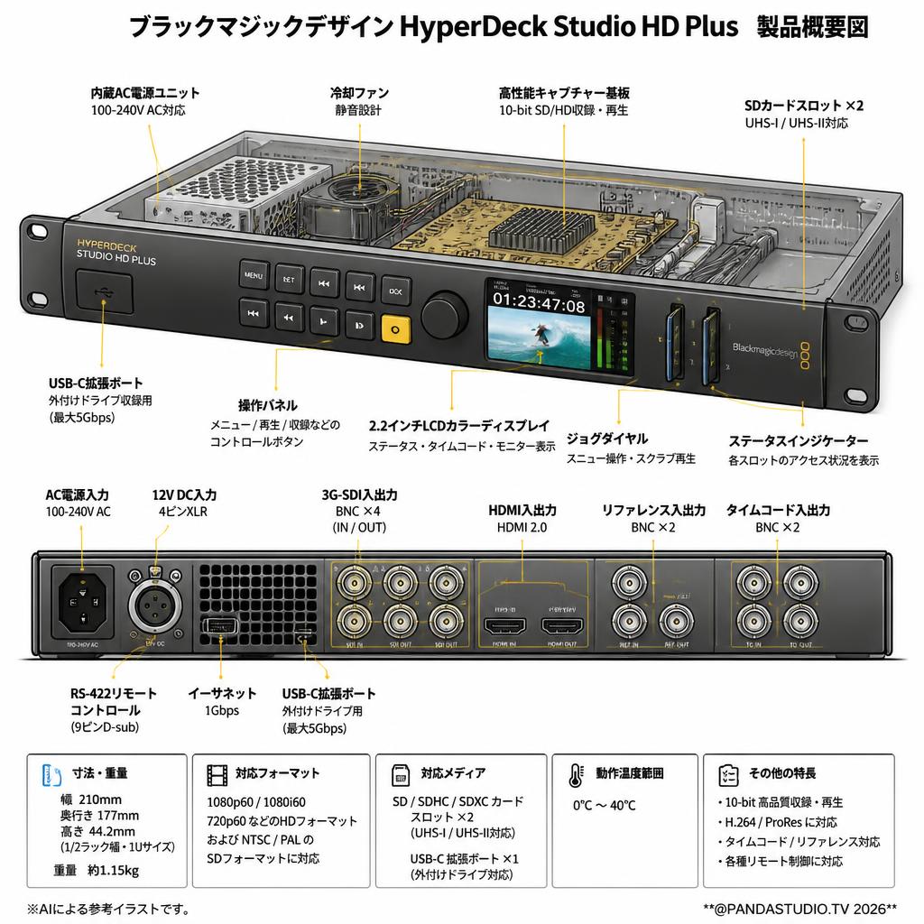 Blackmagic Design HyperDeck Studio HD Plus スペック