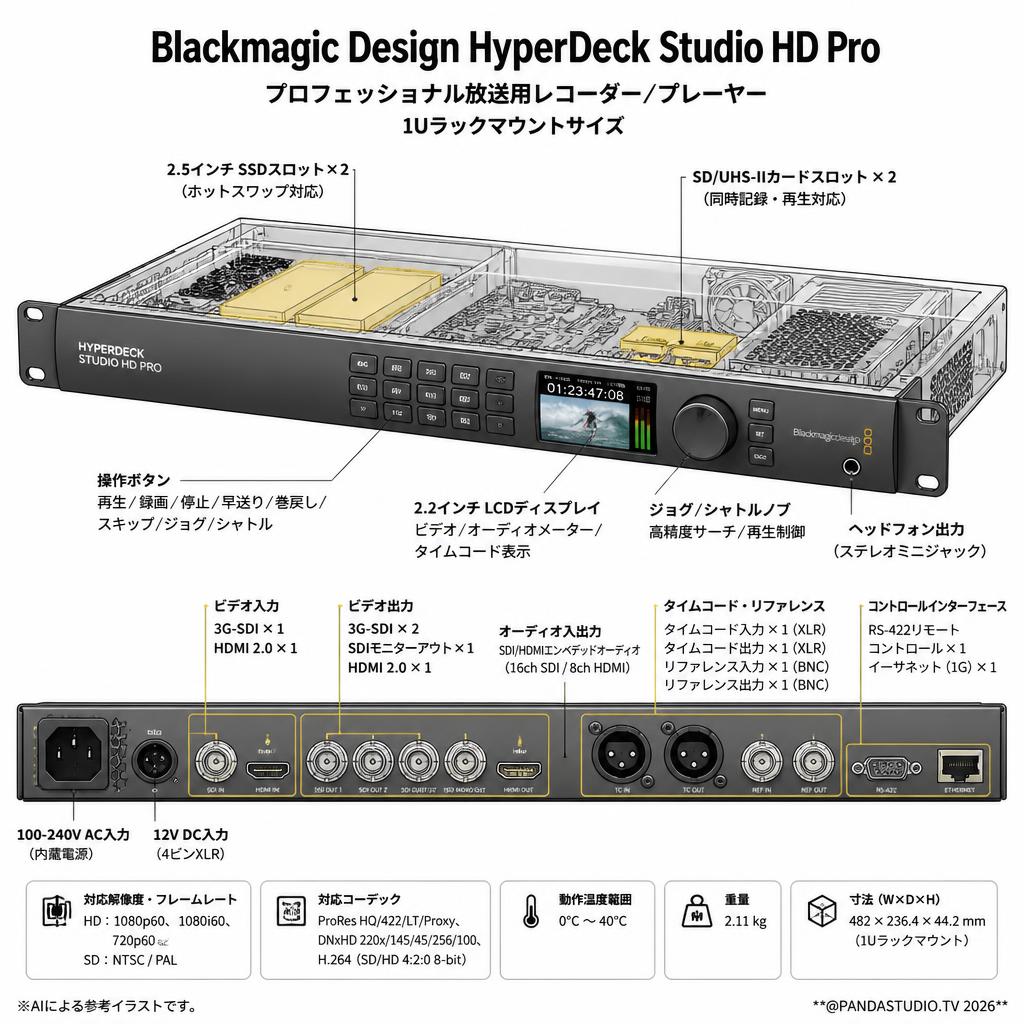 Blackmagic Design HyperDeck Studio HD Pro スペック