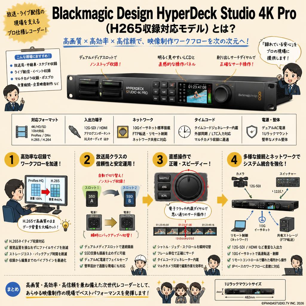 Blackmagic Design HyperDeck Studio 4K Pro (H265収録対応モデル) 概要