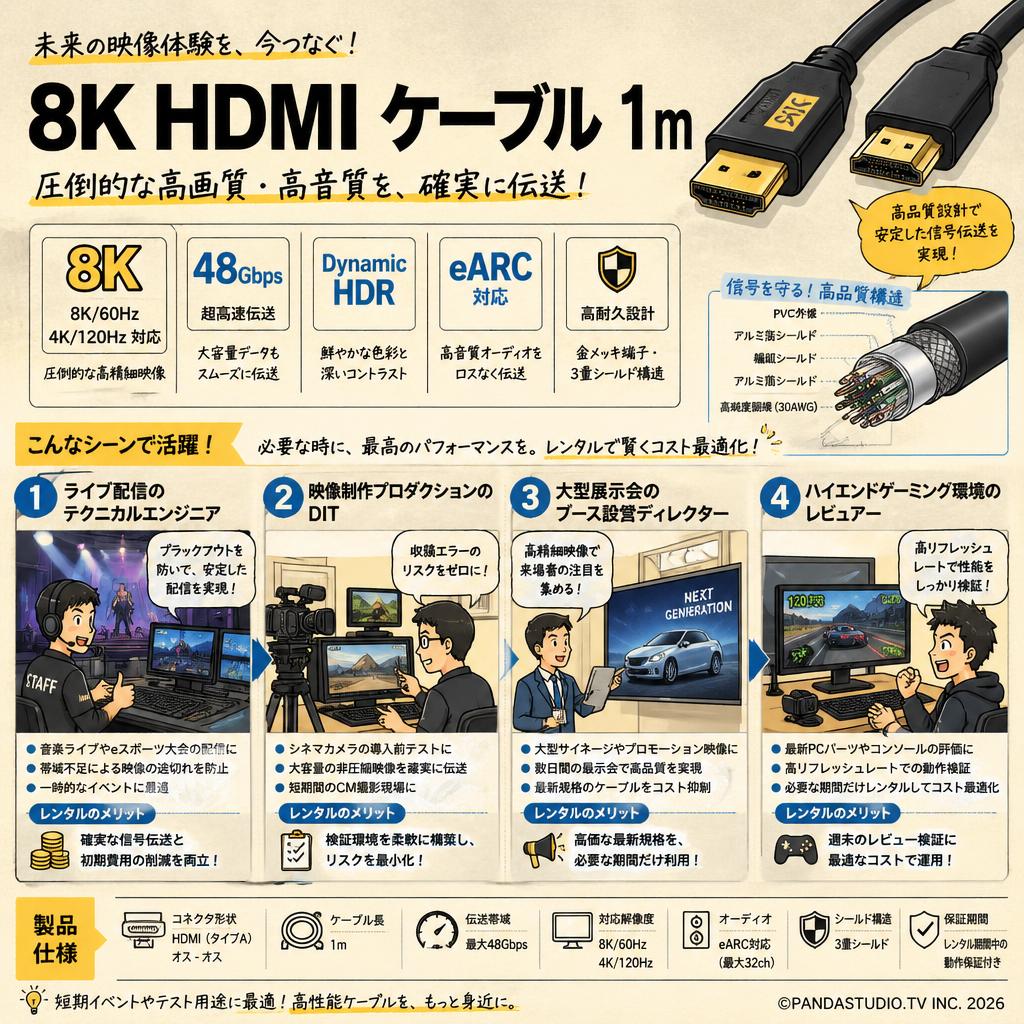8K HDMI ケーブル 1m おもな対象のお客様