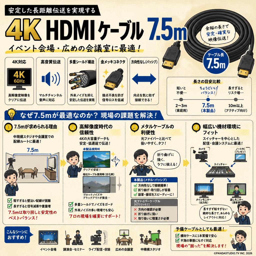 4K HDMI ケーブル 7.5ｍ 概要