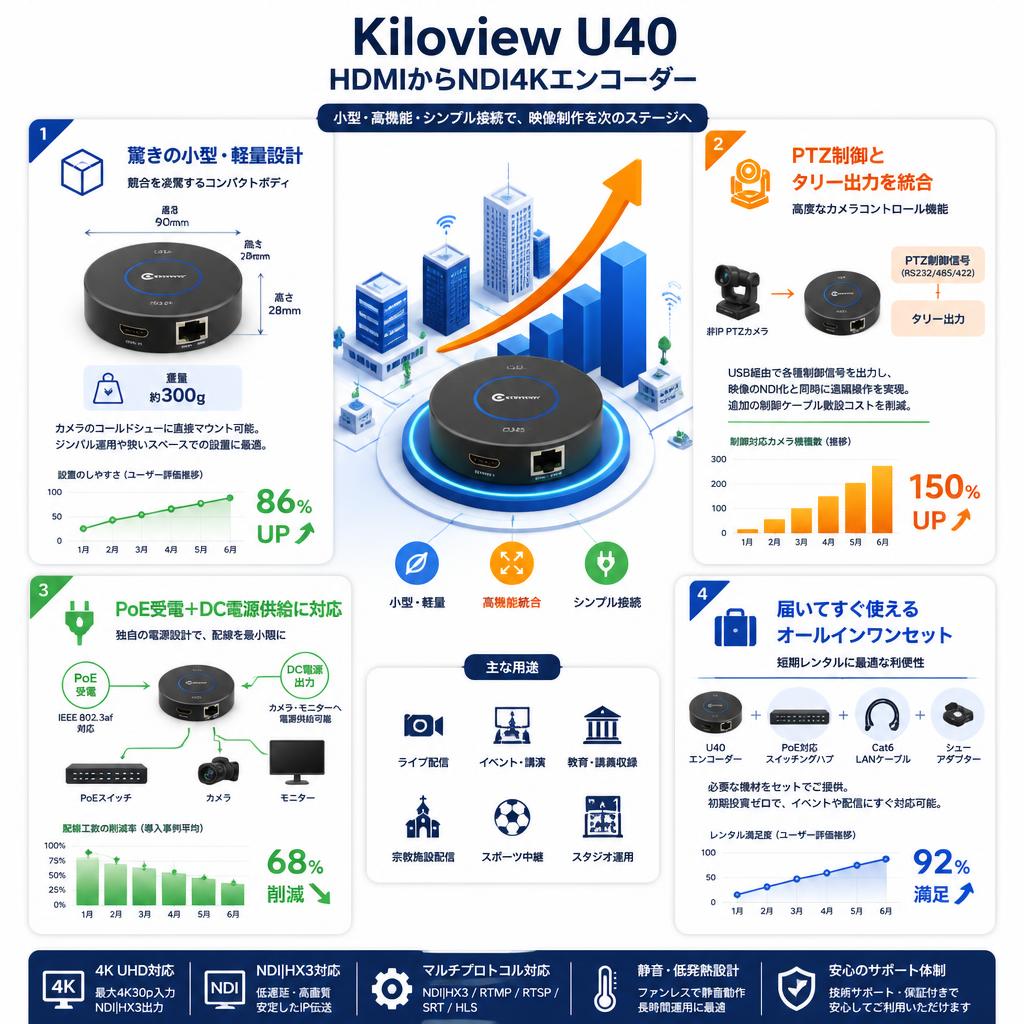 Kiloview U40 HDMIからNDI4Kエンコーダー セールスポイント