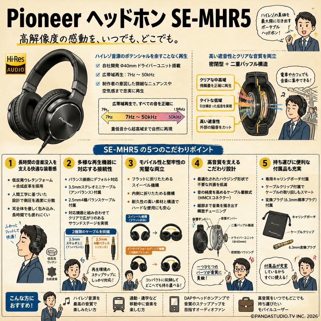 Pioneer ヘッドホンSE-MHR5 概要