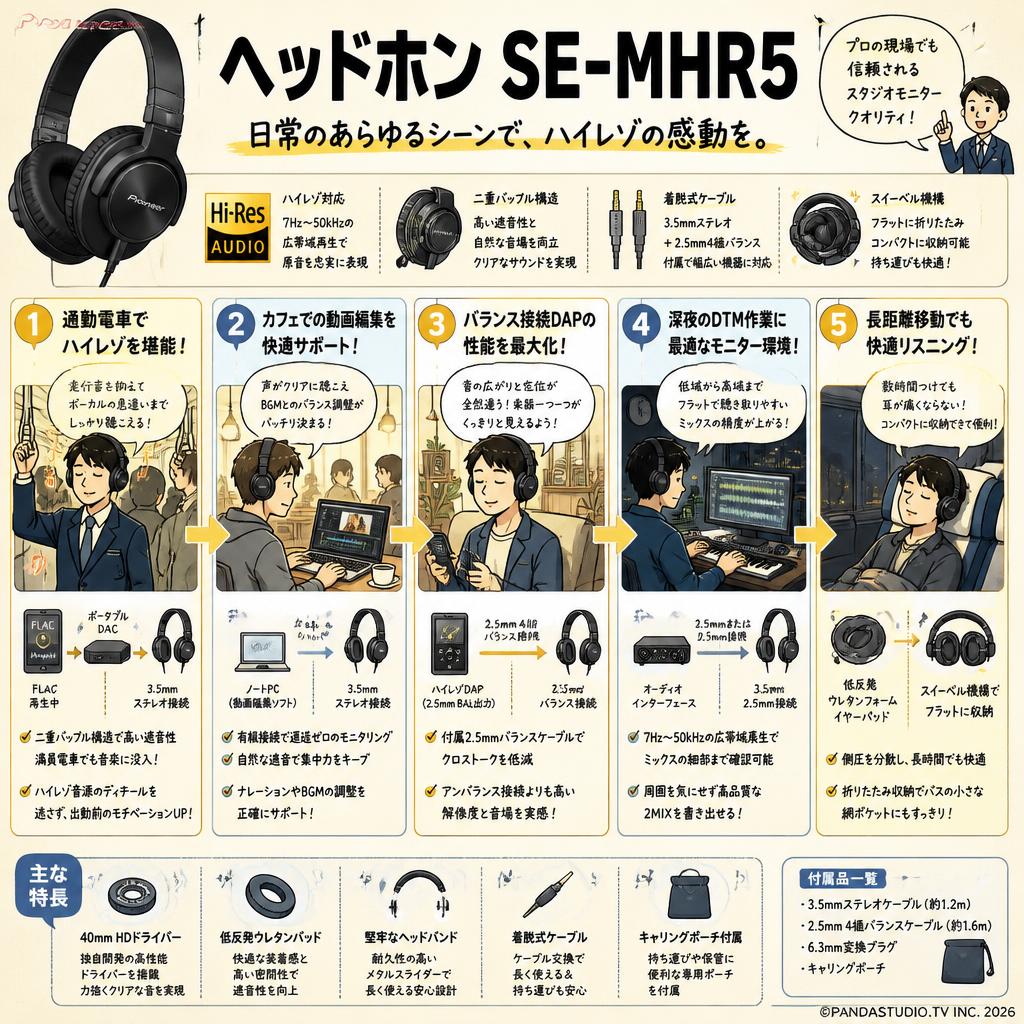 Pioneer ヘッドホンSE-MHR5 用途