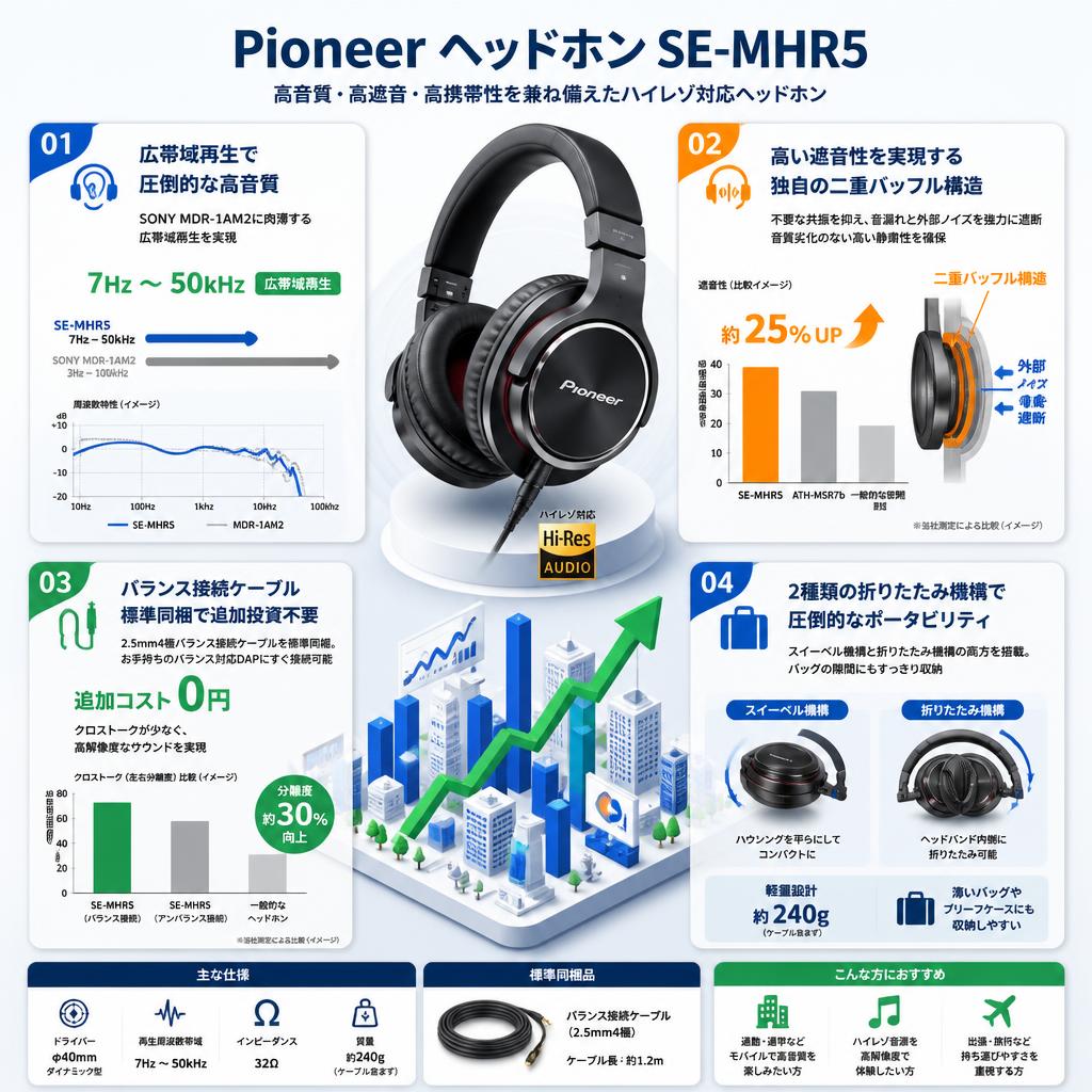 Pioneer ヘッドホンSE-MHR5 セールスポイント