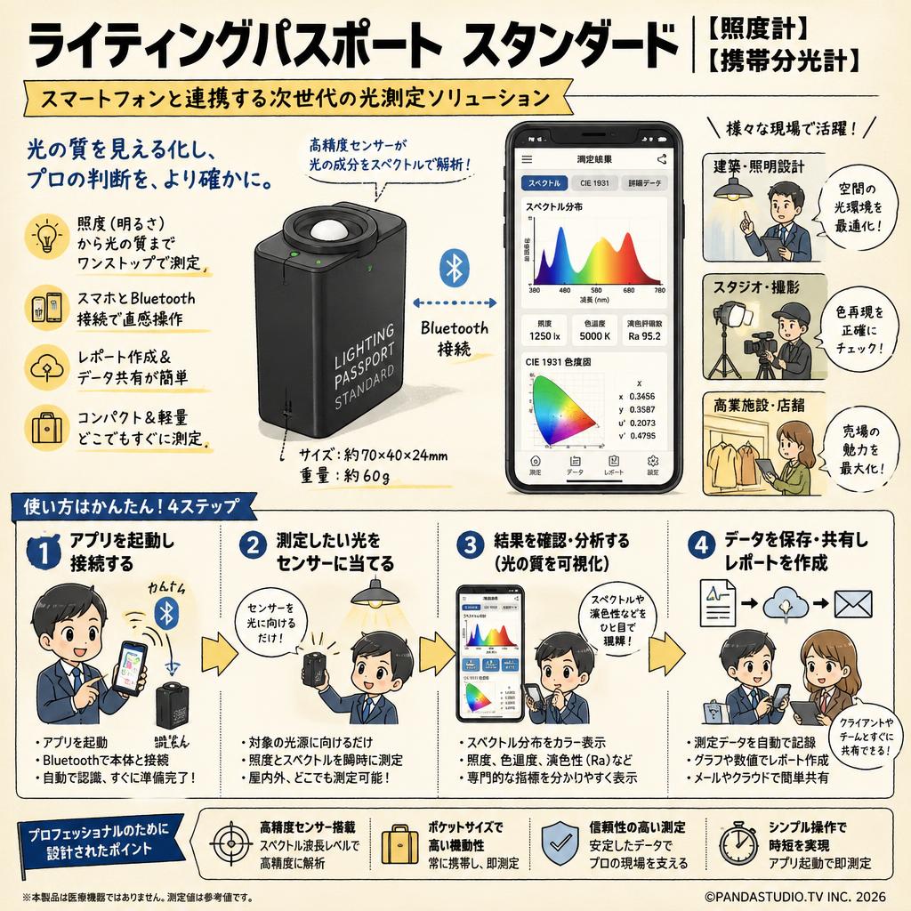 ライティングパスポート スタンダード【照度計】【携帯分光計】 概要