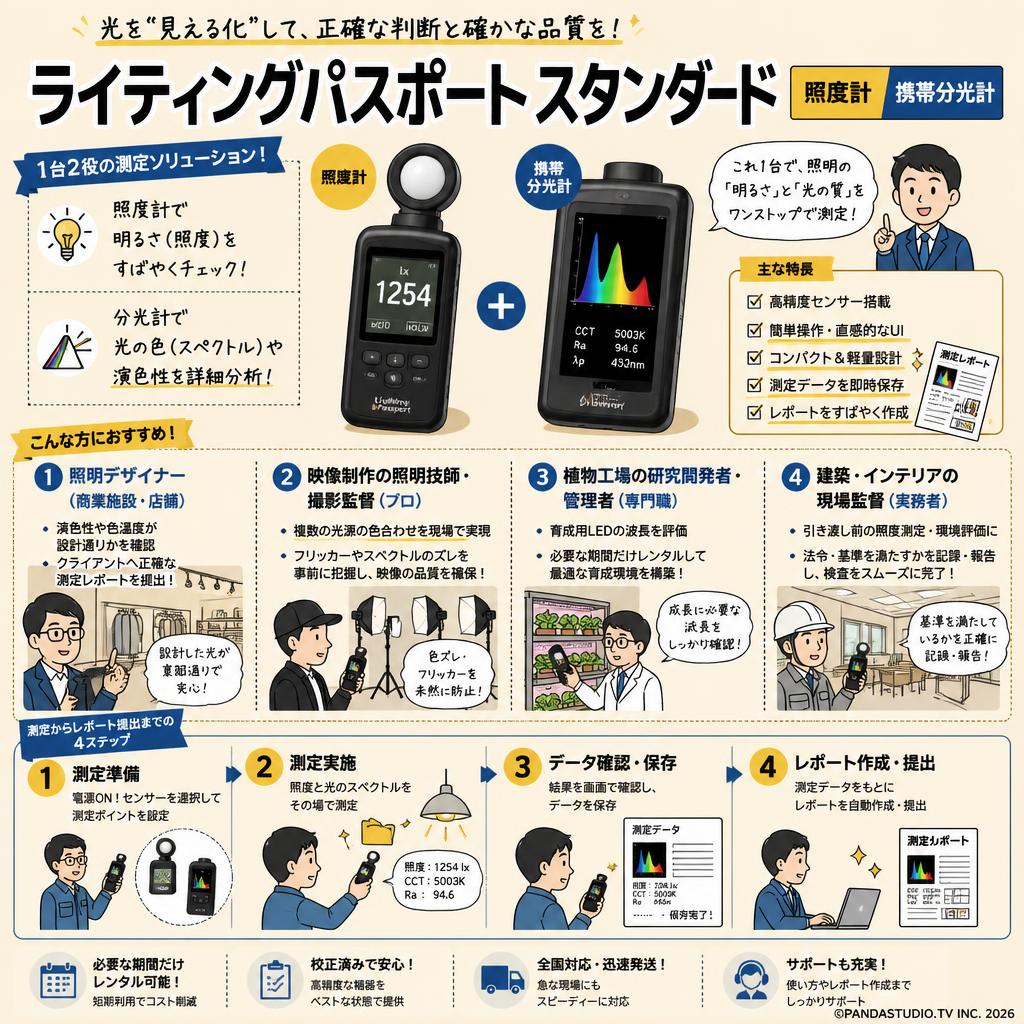 ライティングパスポート スタンダード【照度計】【携帯分光計】 おもな対象のお客様