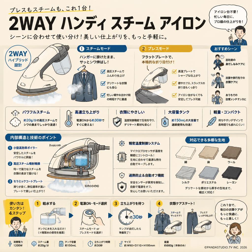 2WAY ハンディ スチーム アイロン 概要