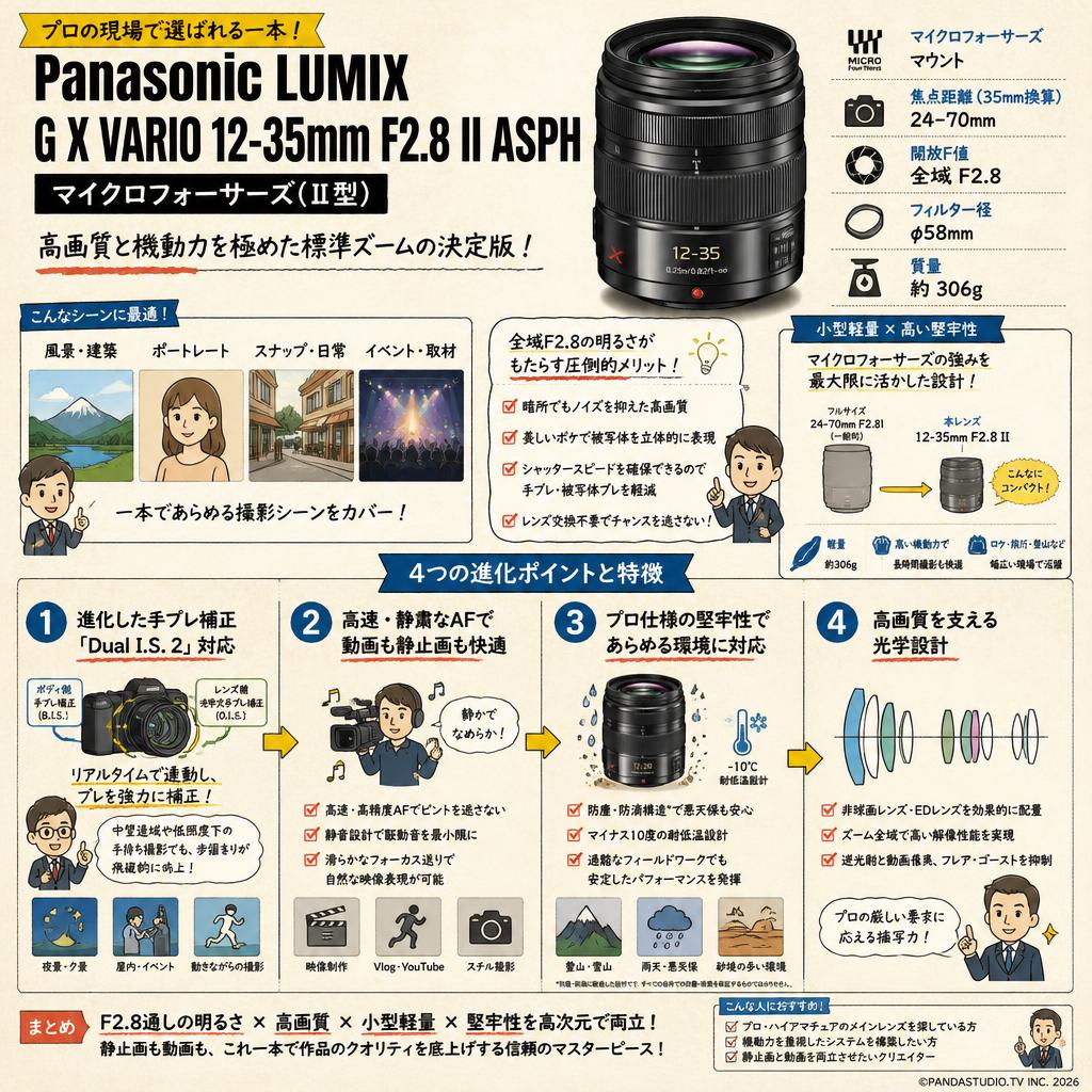 Panasonic LUMIX G X VARIO 12-35mm F2.8 II ASPH マイクロフォーサーズ(Ⅱ型) 概要