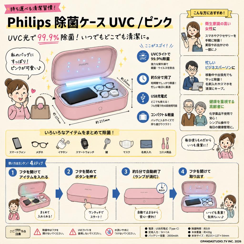 Philips 除菌ケース UVC /ピンク おもな対象のお客様