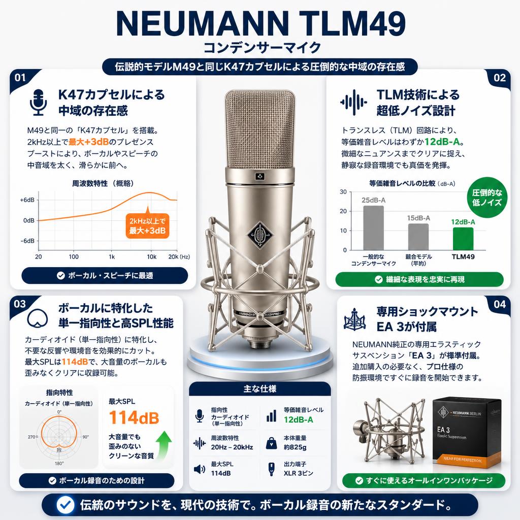 NEUMANN TLM49 コンデンサーマイク セールスポイント