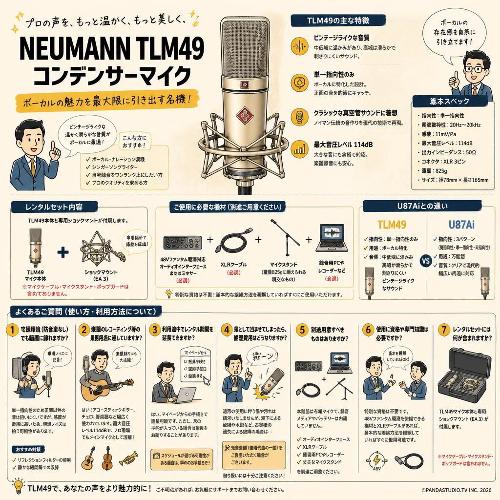 NEUMANN TLM49 コンデンサーマイク FAQ（よくある質問と答え）
