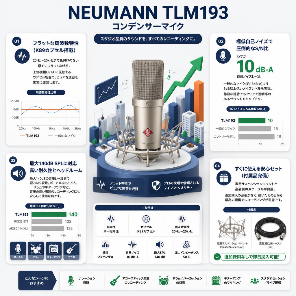 NEUMANN TLM193 コンデンサーマイク セールスポイント