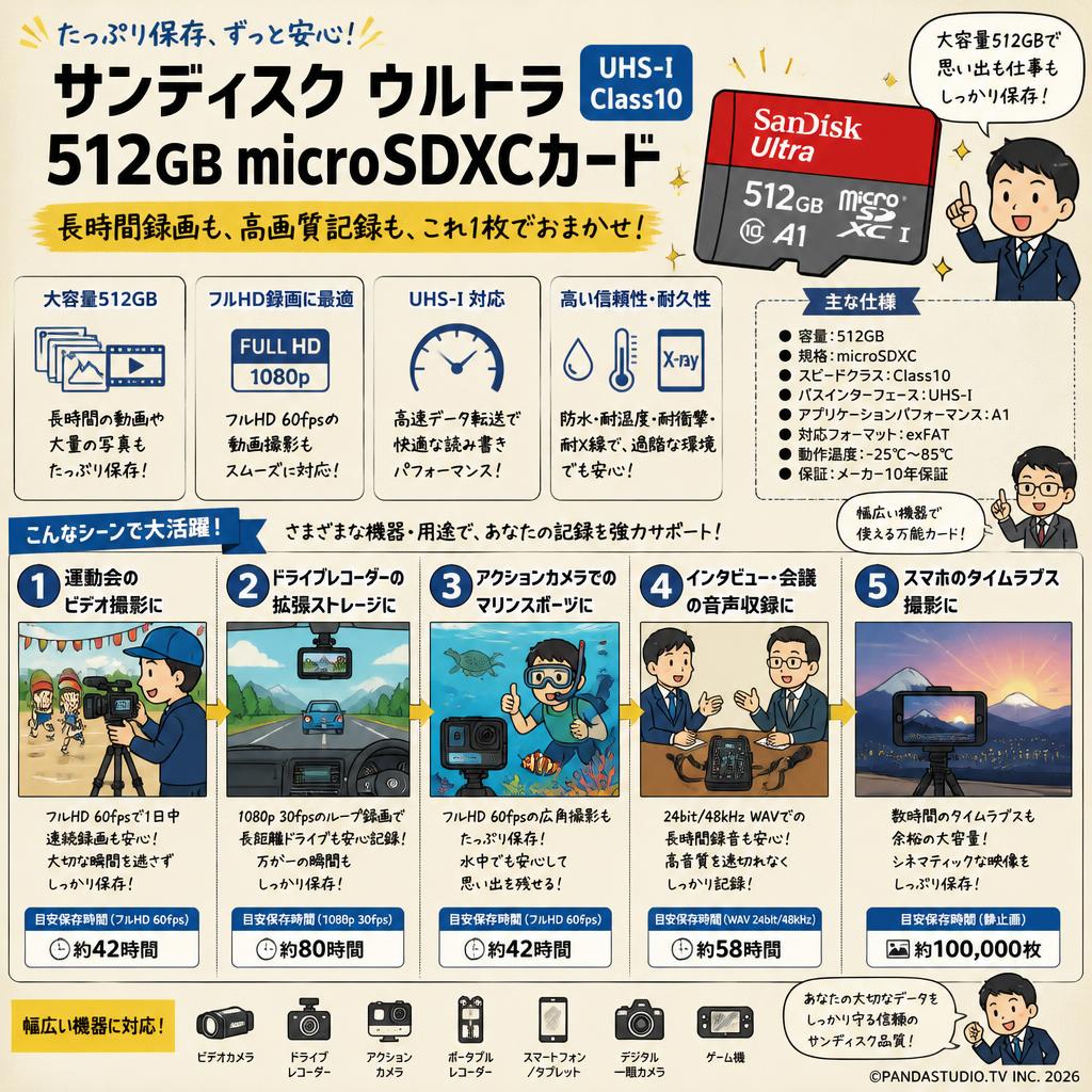 SanDisk Ultra  512GB microSDXCカード UHS-I Class10 用途