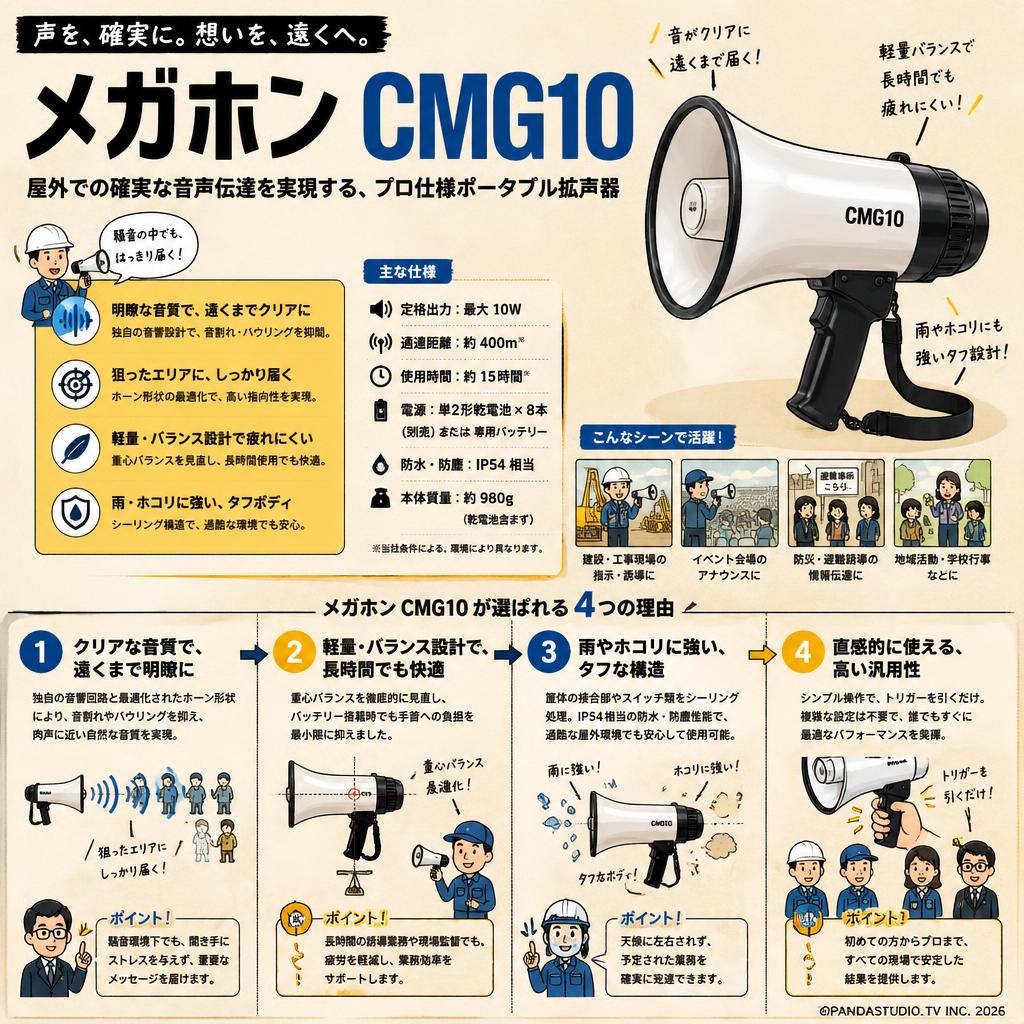 メガホン CMG10 | パンダスタジオ・レンタル公式サイト