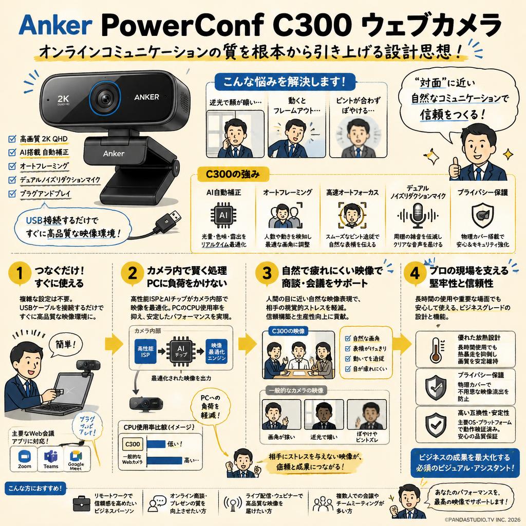 Anker PowerConf C300 ウェブカメラ 概要