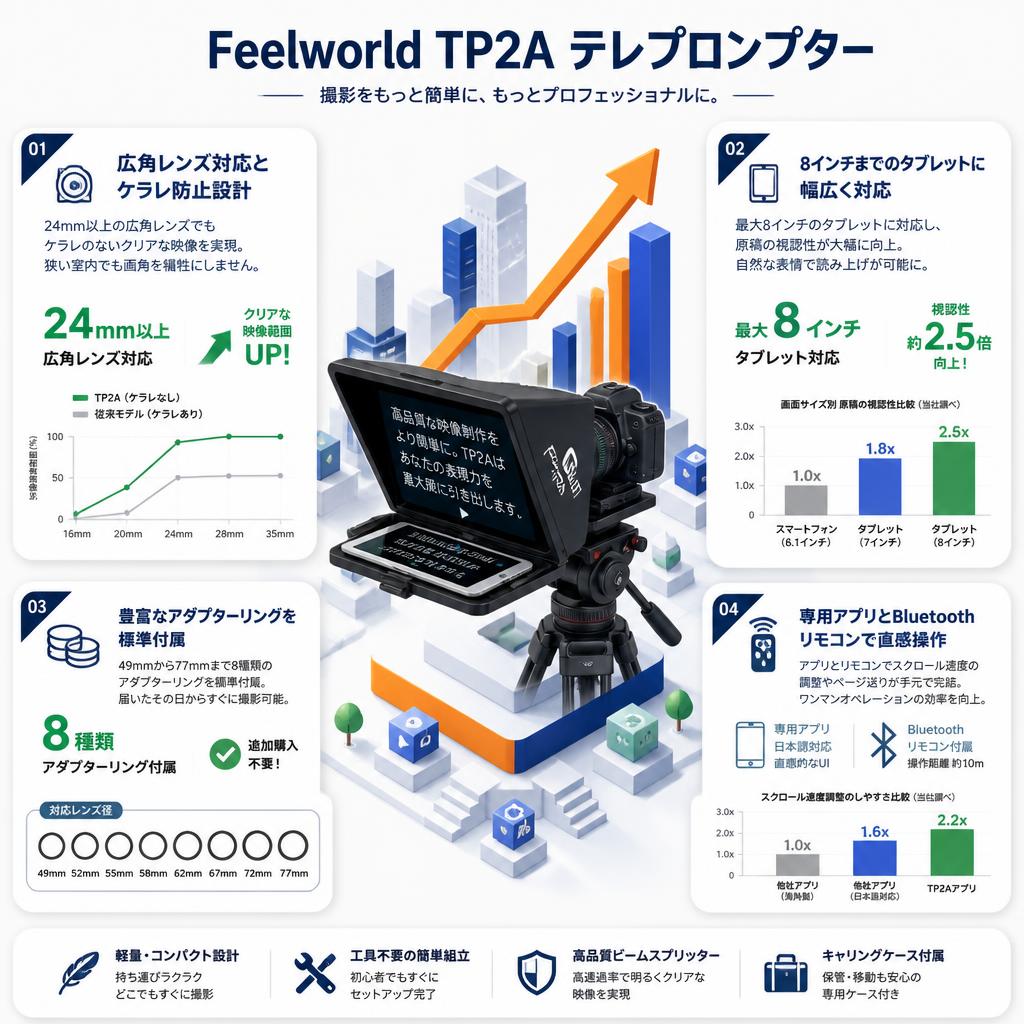 Feelworld TP2A テレプロンプター セールスポイント