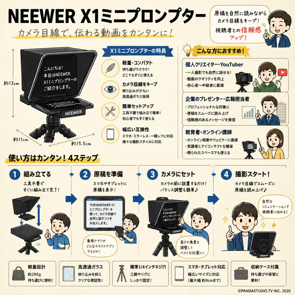 Neewer X1ミニプロンプター おもな対象のお客様