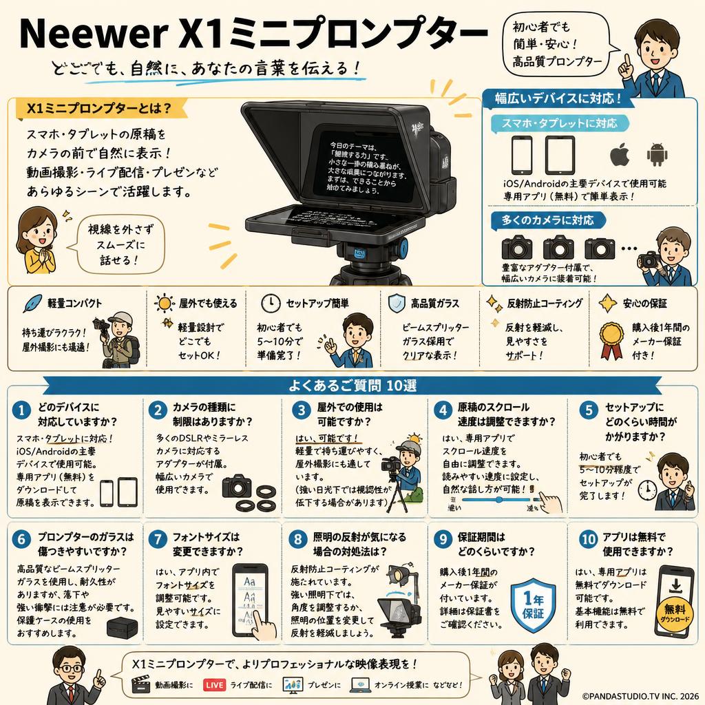 Neewer X1ミニプロンプター FAQ（よくある質問と答え）