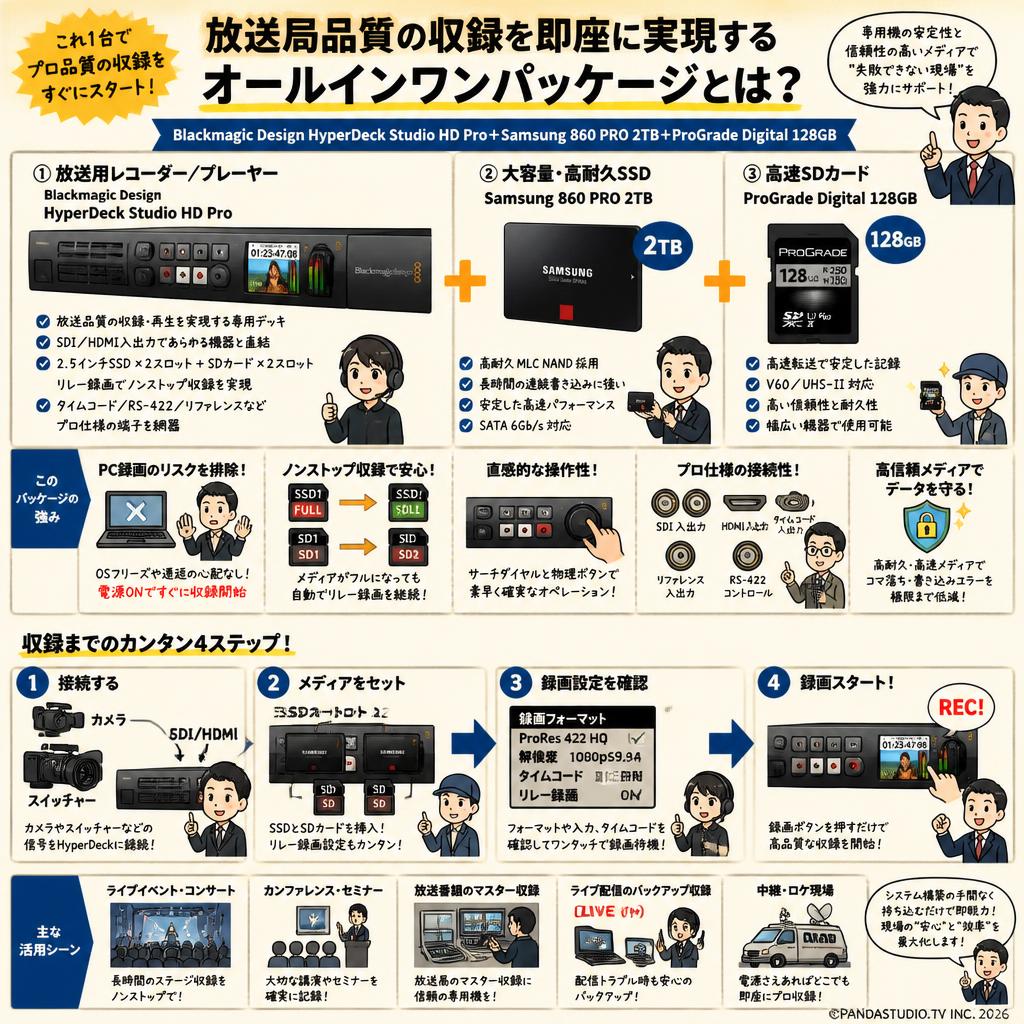 Blackmagic Design HyperDeck Studio HD Pro＋Samsung 860 PRO 2TB＋ProGrade Digital 128GB 概要