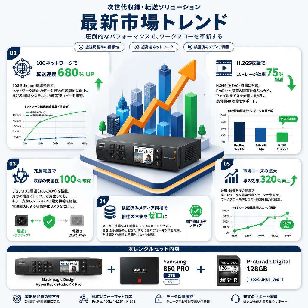 Blackmagic Design HyperDeck Studio 4K Pro＋Samsung 860 PRO 2TB＋ProGrade Digital 128GB セールスポイント