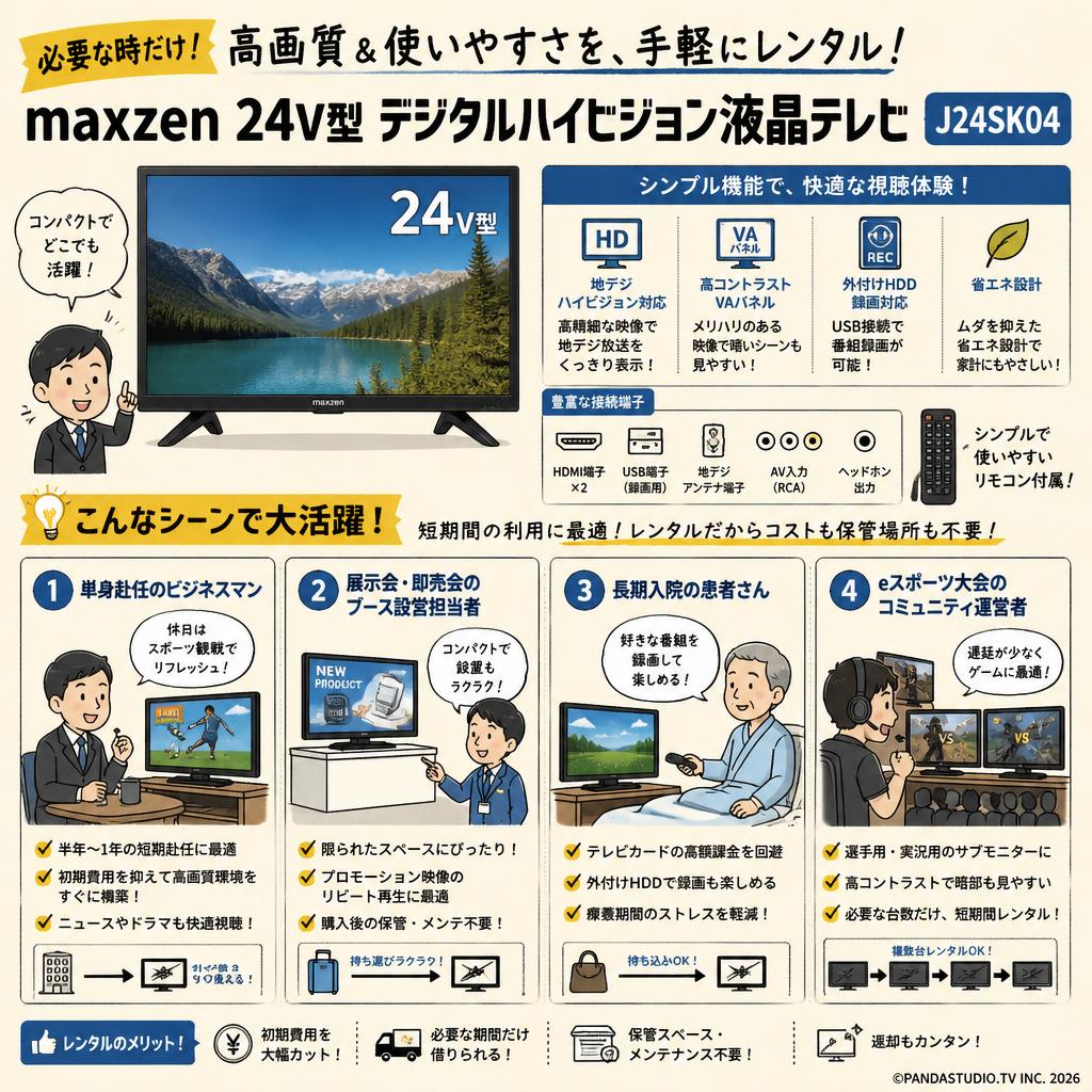 maxzen  24V型 デジタルハイビジョン液晶テレビ	J24SK04 おもな対象のお客様