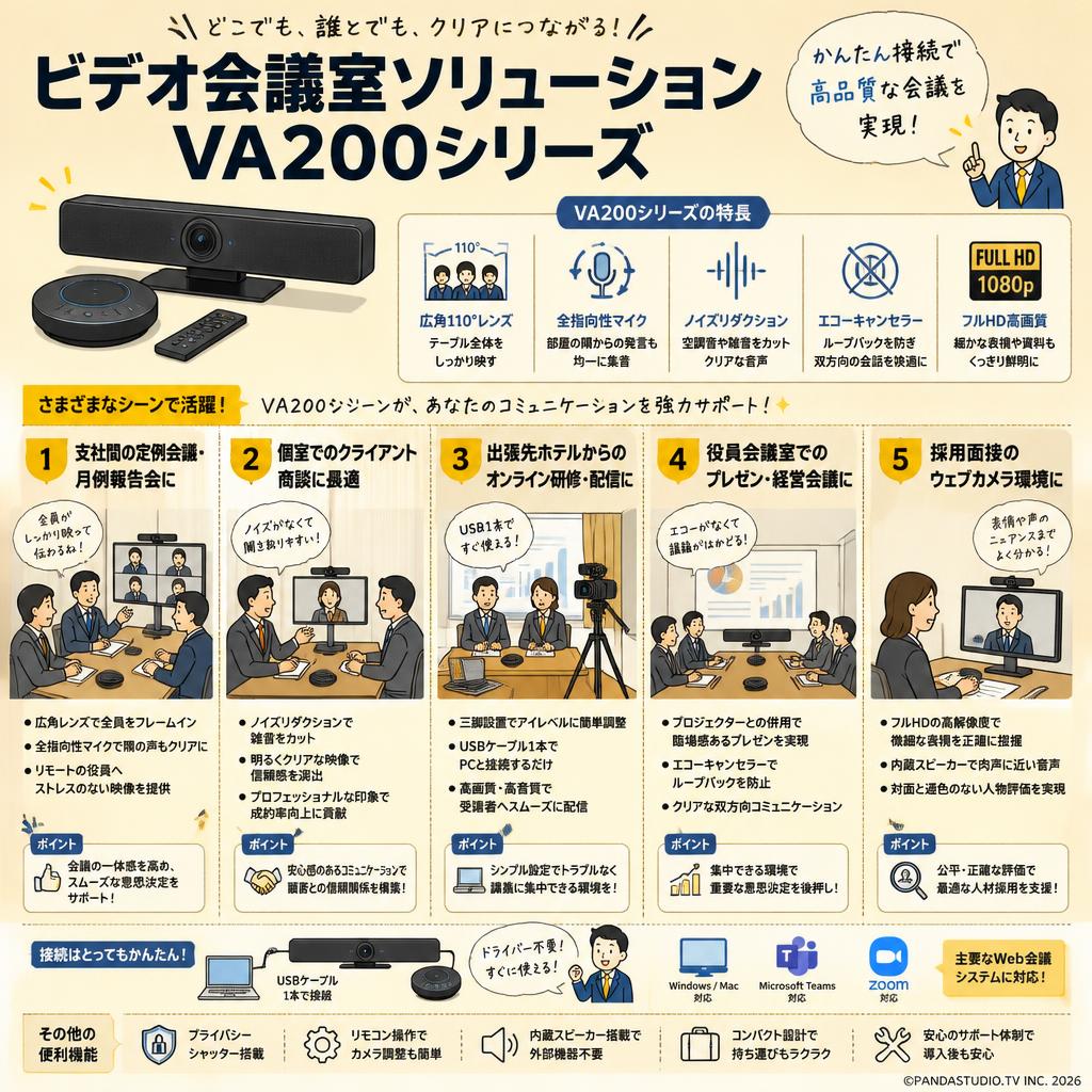 ビデオ会議室ソリューションVA200シリーズ 用途