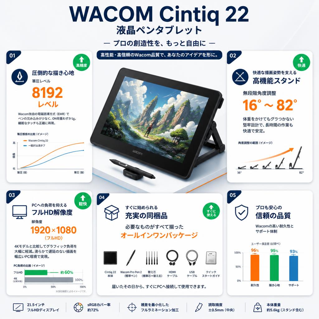 WACOM Cintiq 22 液晶ペンタブレット セールスポイント
