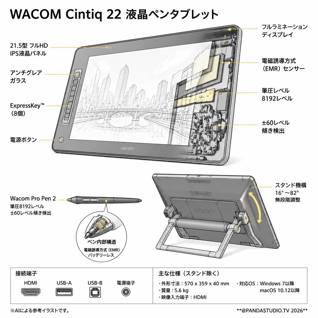 WACOM Cintiq 22 液晶ペンタブレット スペック