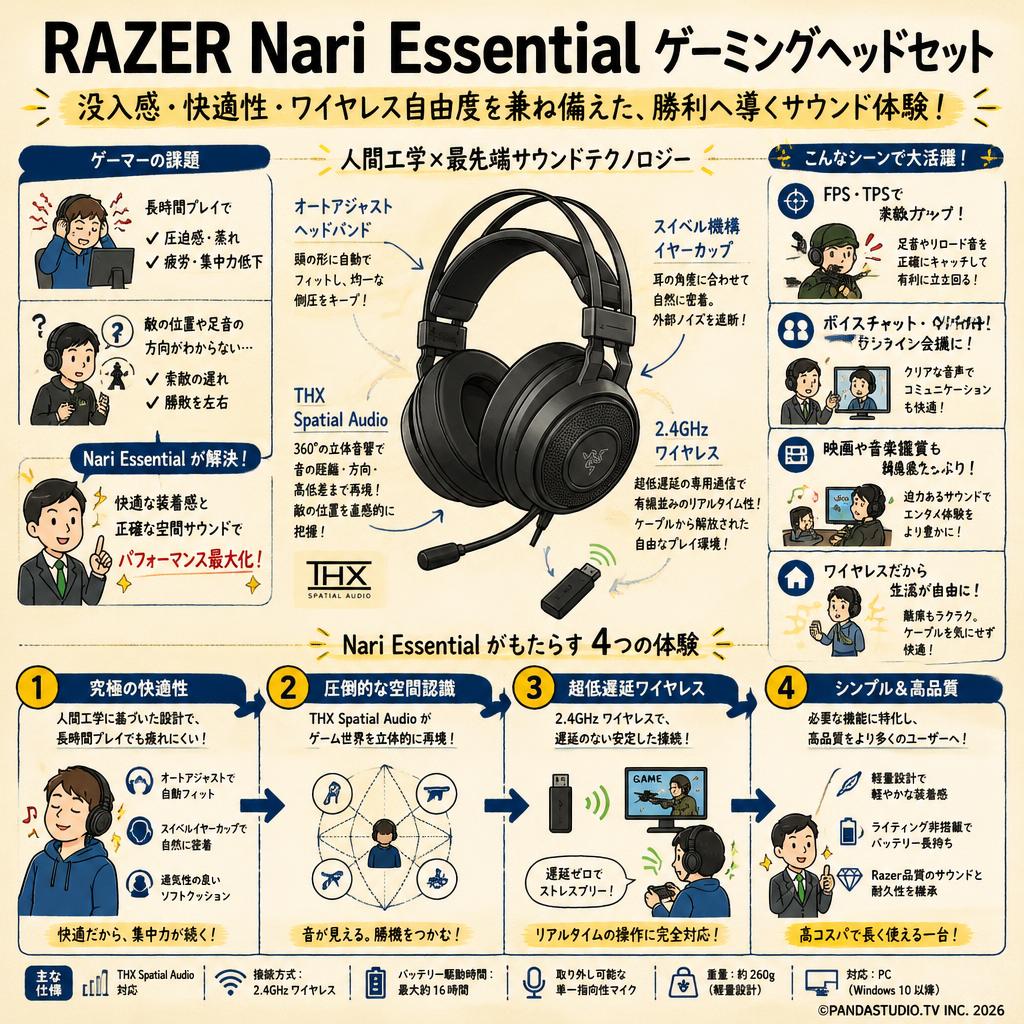 RAZER Nari Essential ゲーミングヘッドセット 概要