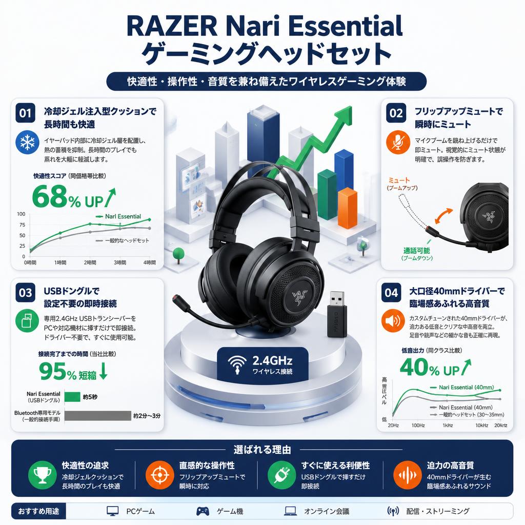 RAZER Nari Essential ゲーミングヘッドセット セールスポイント