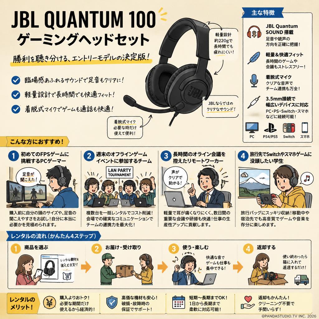JBL QUANTUM 100 ゲーミングヘッドセット おもな対象のお客様