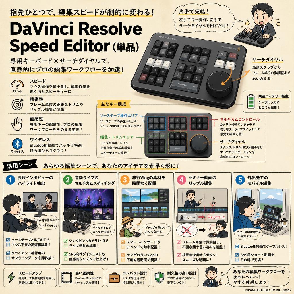 Blackmagic Design  DaVinci Resolve Speed Editor（単品） 用途