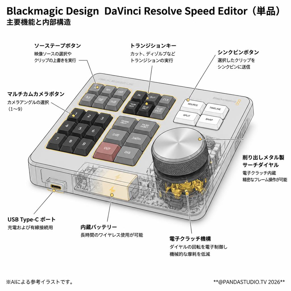 Blackmagic Design  DaVinci Resolve Speed Editor（単品） スペック