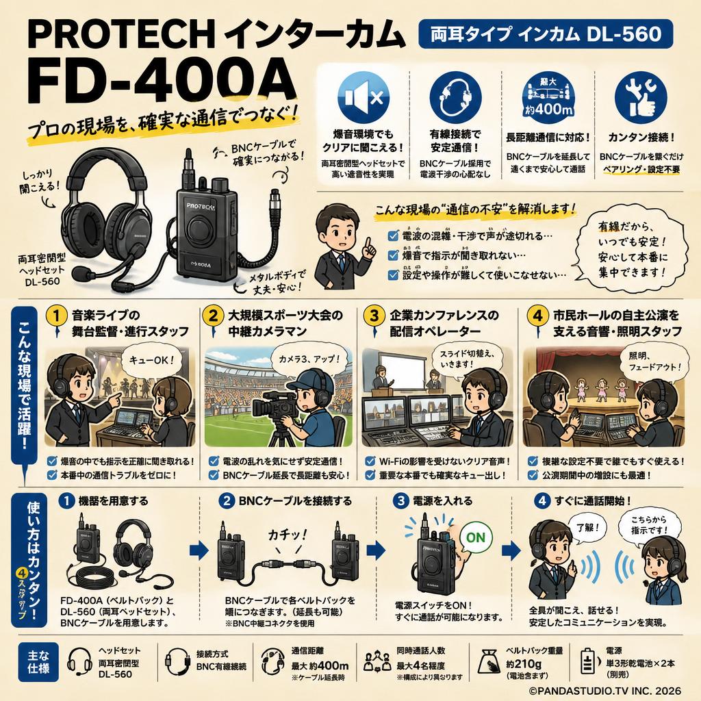 PROTECH インターカム FD-400A（両耳タイプ インカム DL-560） おもな対象のお客様