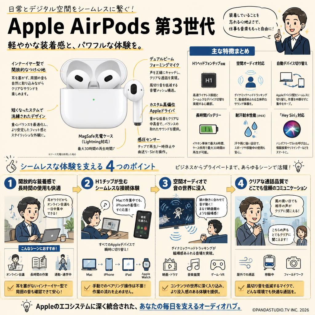 Apple AirPods 第3世代 | パンダスタジオ・レンタル公式サイト