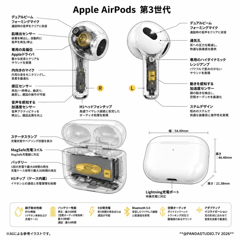 Apple AirPods 第3世代 | パンダスタジオ・レンタル公式サイト