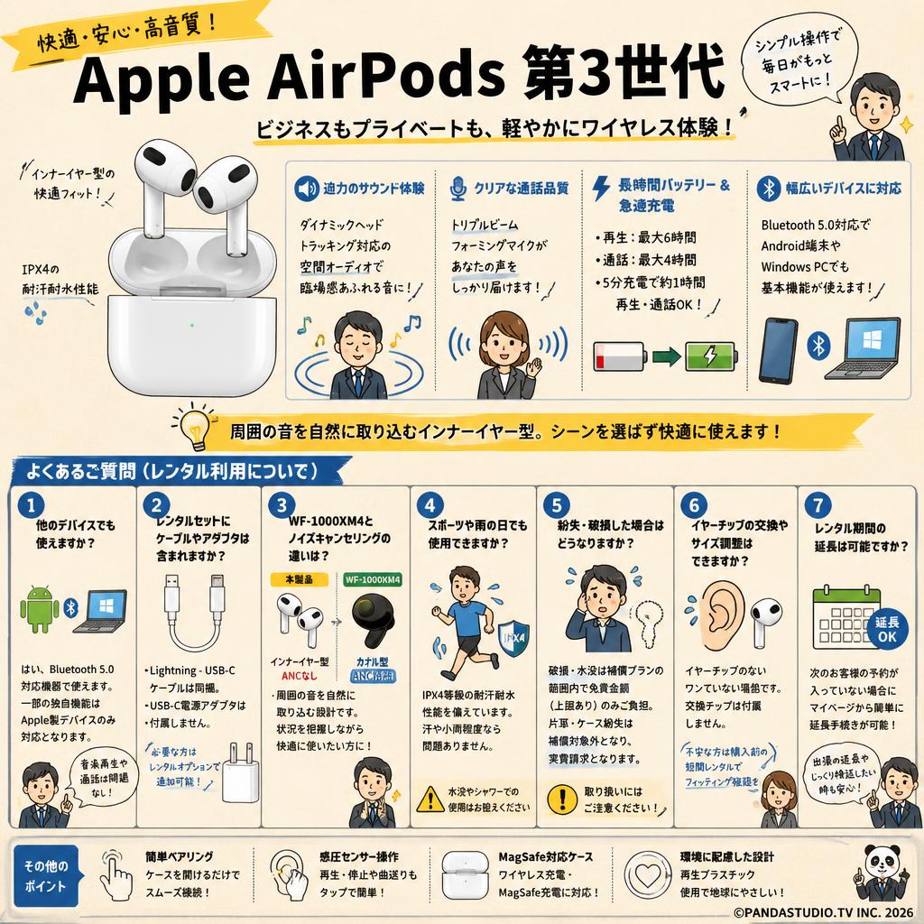 Apple AirPods 第3世代 | パンダスタジオ・レンタル公式サイト
