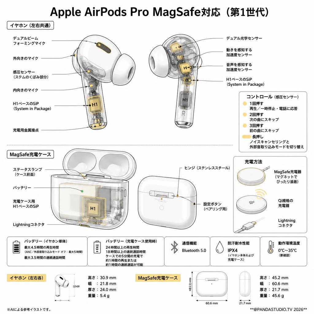 Apple AirPods Pro MagSafe対応（第1世代） スペック