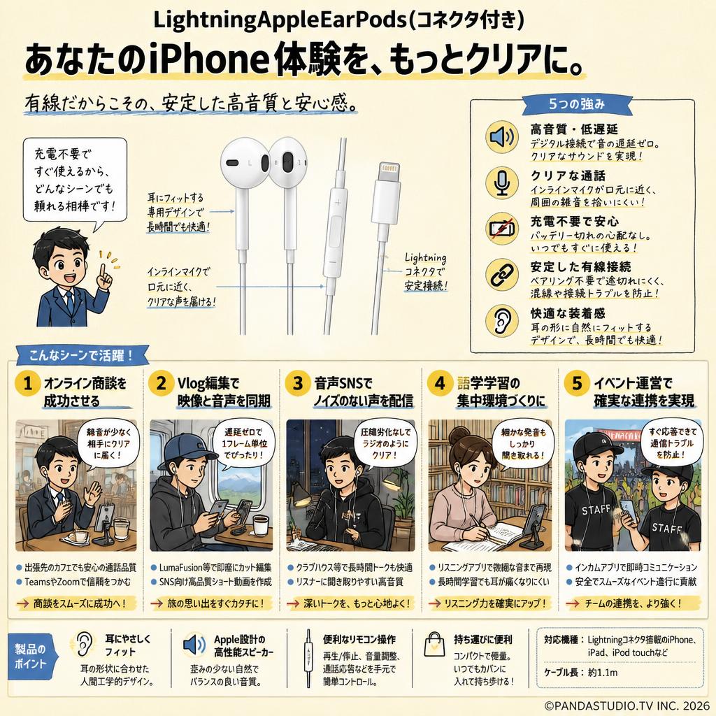 LightningAppleEarPods(コネクタ付き) 用途