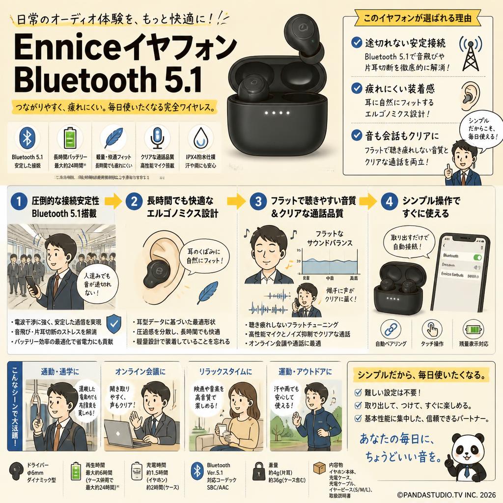 EnniceイヤフォンBluetooth 5.1 概要