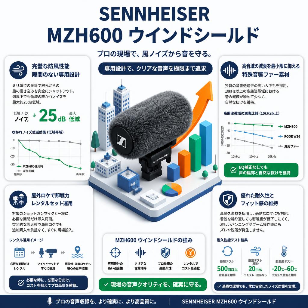 SENNHEISER  MZH600 ウインドシールド セールスポイント