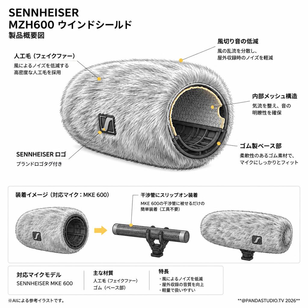 SENNHEISER  MZH600 ウインドシールド スペック