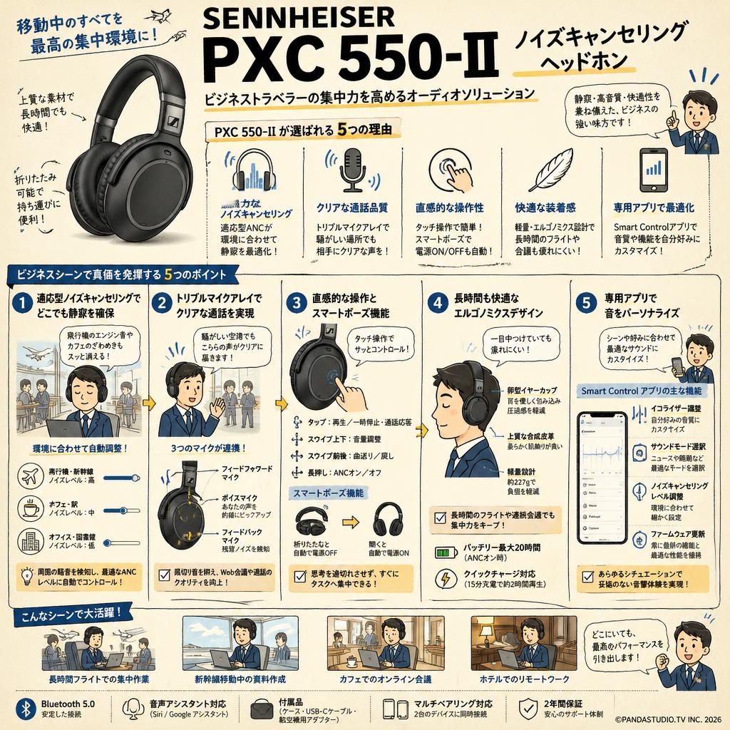 SENNHEISER  PXC 550-II ノイズキャンセリングヘッドホン 概要