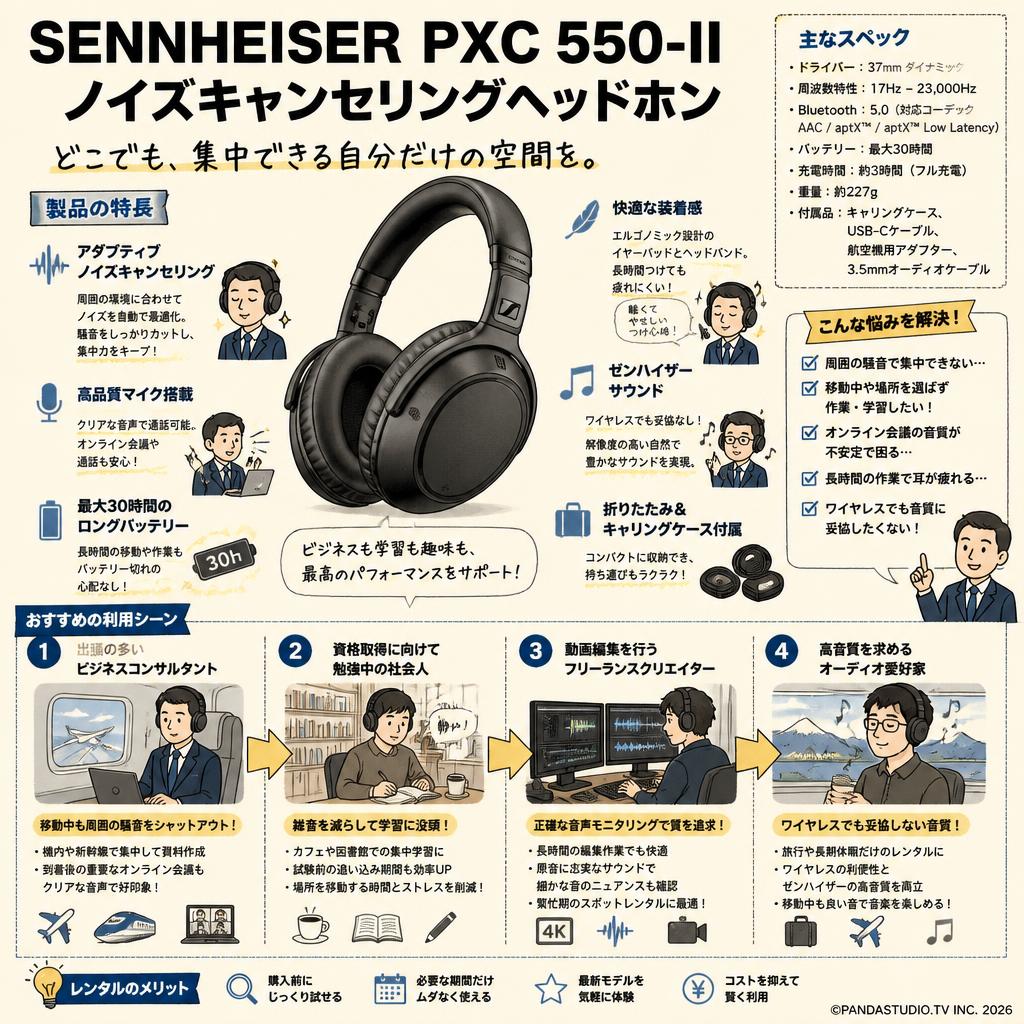 SENNHEISER  PXC 550-II ノイズキャンセリングヘッドホン おもな対象のお客様
