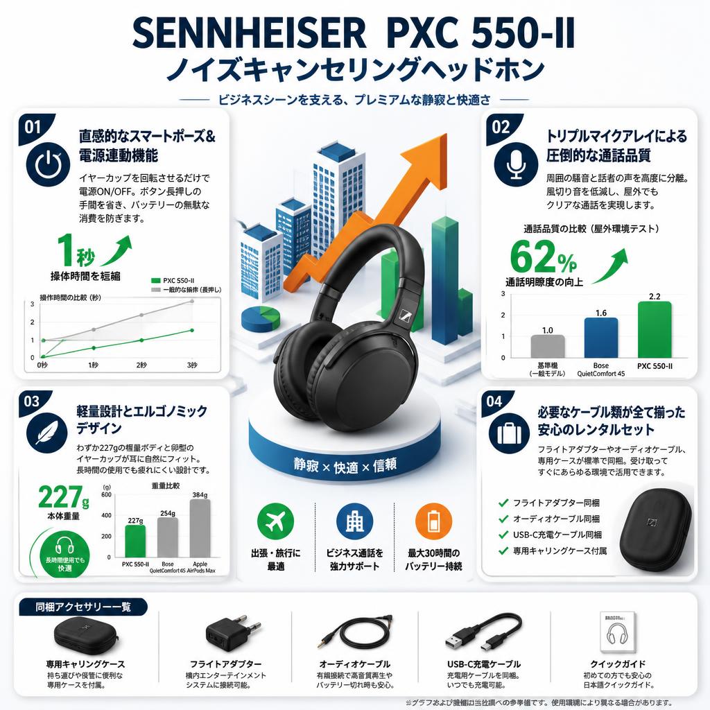 SENNHEISER  PXC 550-II ノイズキャンセリングヘッドホン セールスポイント