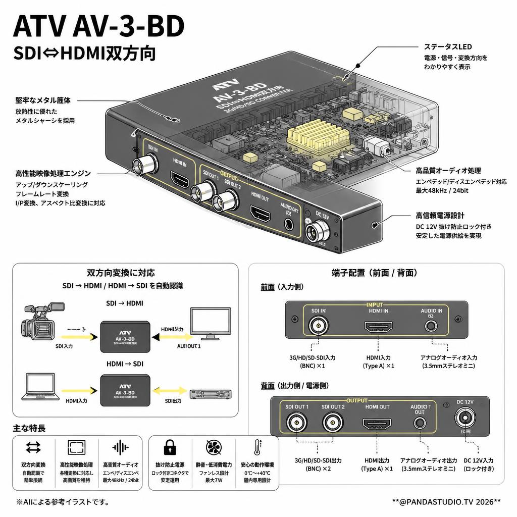 ATV AV-3-BD SDI⇔HDMI双方向 スペック