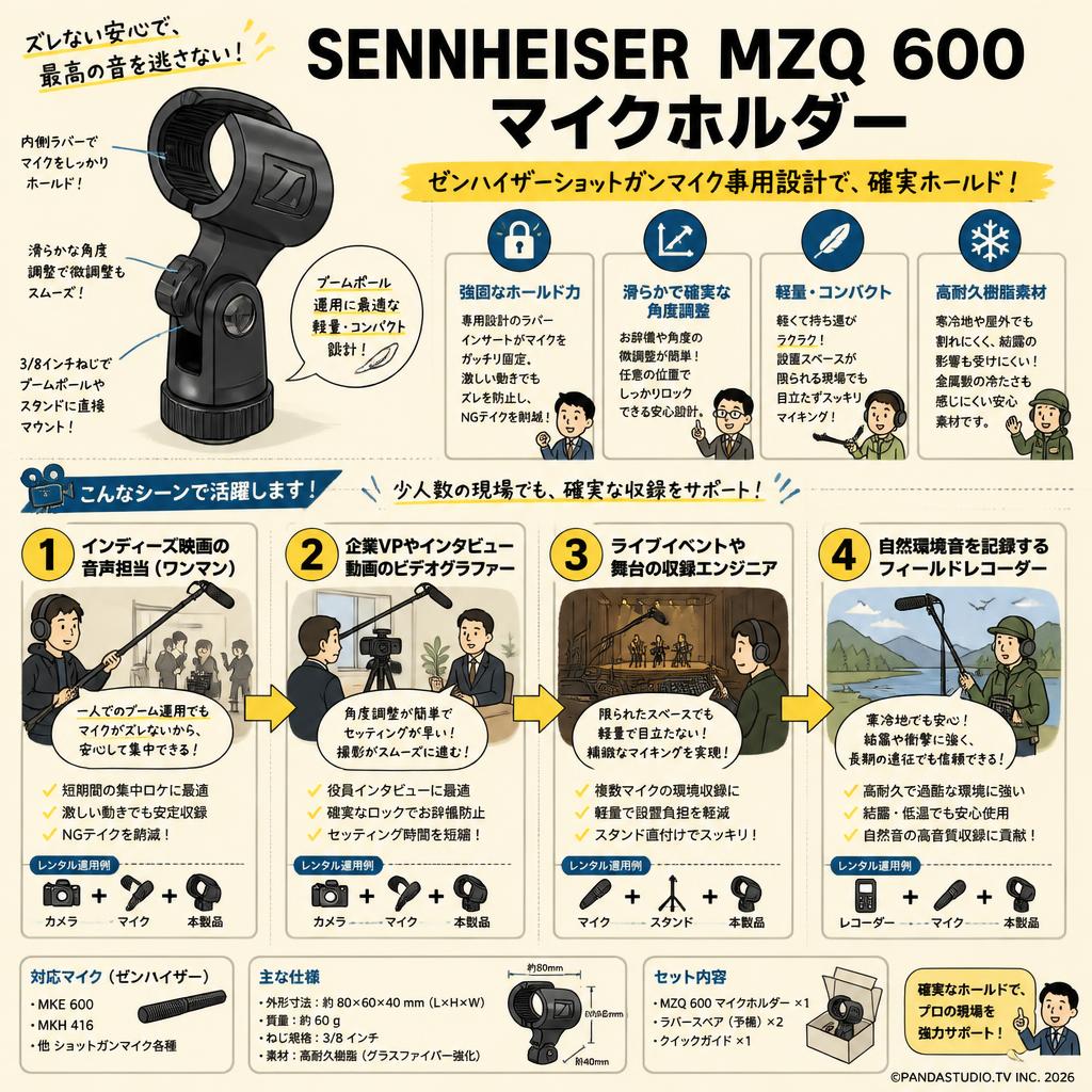 SENNHEISER MZQ 600 マイクホルダー おもな対象のお客様