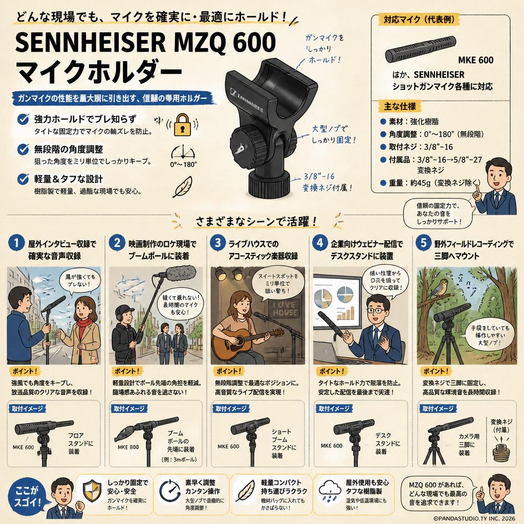 SENNHEISER MZQ 600 マイクホルダー 用途